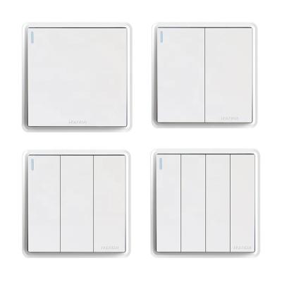 China Easy Installation Honyar X8 Silm White Frame Fireproof PC Panel Electrical Wall Switches With Fluorescent Strip for sale