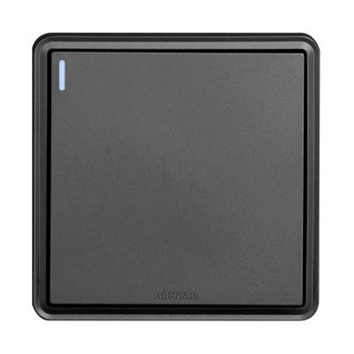 China Honyar X8 Round Profile Honyar X8 Home Frame Panel 86mm Black Glass Electric Wall Only On Piano Button Lamp Switch for sale