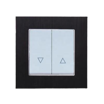 China Aluminum control plate and modules are cusomizable aluminum metal plate electrical switch for Honyar 86 size window curtain control 10A 250V for sale