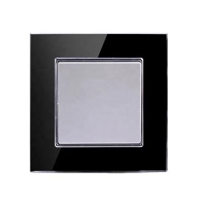 China 3mm Glass and Module Switch NEW Honyar Euro 10A 250V 1/2/3 Strip 1 Way 2 Way Luxury Decorative Electric Black Wall Switch of Glass for sale