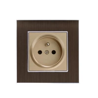 China Honyar 86 Luxury Aluminum Wall Mounted Plate 16A Electric French Socket Residential / General Purpose Size, Vintage Brown for sale