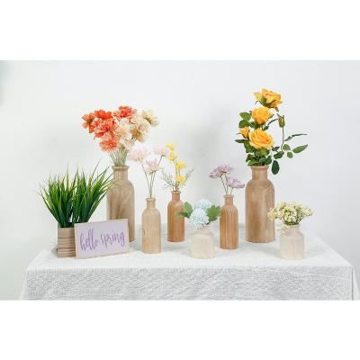 China Modern minimalist luxury style decoration vases flower vases flower wood for traditional wedding home space wooden decor minimalist chic for sale