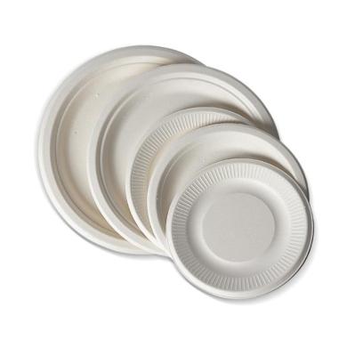 China Food Catering used in restaurants hotels disposable Sugarcane pulp round biodegradable paper tray from China for sale