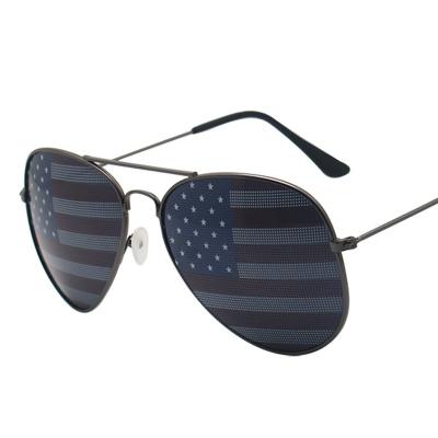 China Customized Classic Euro Size American Flag Sunglasses Women Driver Glasses Men World Cup Cup National Flag Party Glasses for sale