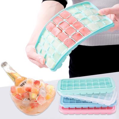 China Modern Simplicity Homemade Ice Cube Box In Ice Tray Mold Food Grade Silicone Baby Food Supplement Freezer Compartment for sale