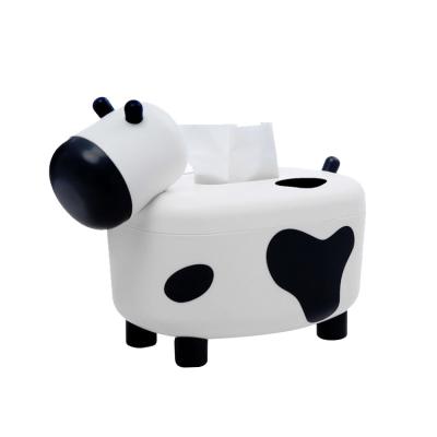 China Minimalist multifunctional calf tissue box with toothpick box cow tissue box for sale