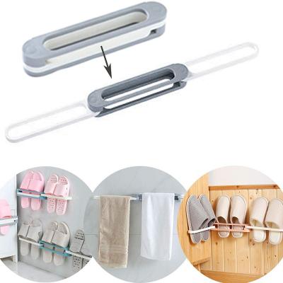 China Wall Mounted Bathroom Wall Mounted Shoe Organizer Folding Shoe Hanger Storage Holder for Bedroom Shower Room 3 in 1 Shoe Rack for sale