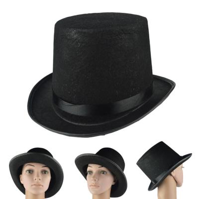 China Black Magic British Holiday Decorations Hat New Wind Held Gentleman Hat Holiday Party Performance Jazz Hat Halloween Props Common For Men And Women for sale