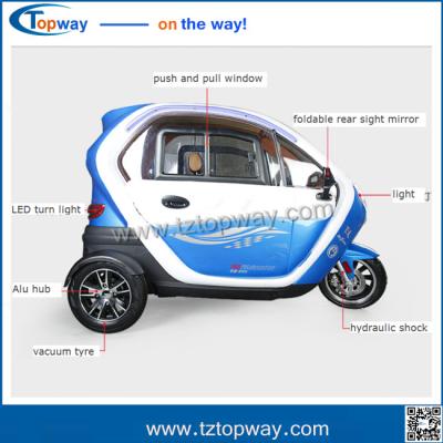 China battery operated electric tricycle passenger scooter city 3 Wheel closed Handicapped for sale