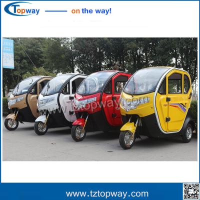 China mileage 80km to 150km battery 3 seats 3 wheel electric tricycle rickshaw vehicle for sale