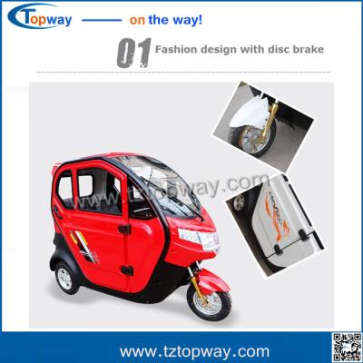 China electric tricycle scooter hand throttle tyre size 350-10 rear disc brake for sale