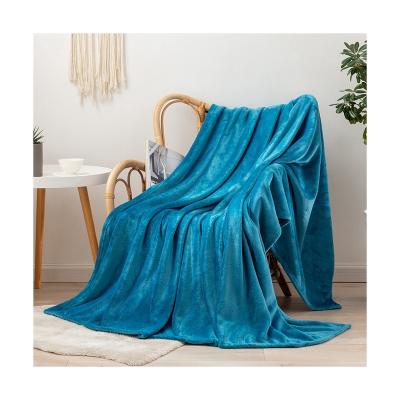 China Premium Winter Skin-Friendly Premium Quality Winter Solid Color Flannel Blanket Set for sale