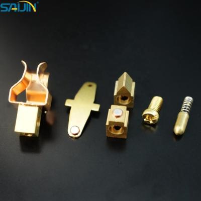 China Lamp Parts Contact Terminal Brass Stamping Part For Pakistan Sockets Wall Switches for sale