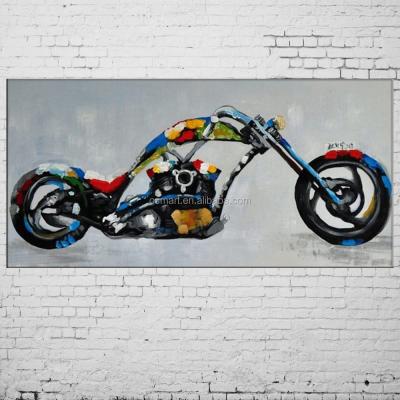 China New Modern Hand Painted Abstract Knife Motorcycle Car Mural Oil Painting Picture for sale