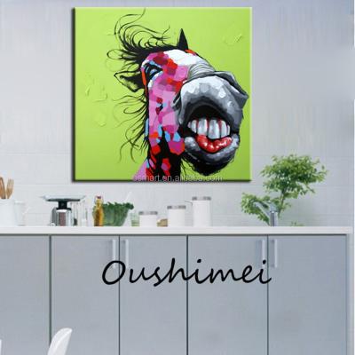 China Home Decor Hang Paintings Horse Oil Paintings Beautiful Modern Funny Abstract Animals Pictures for sale