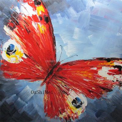 China Modern Hand Painted Modern Knife Animal Butterfly Pictures Oil Painting for sale