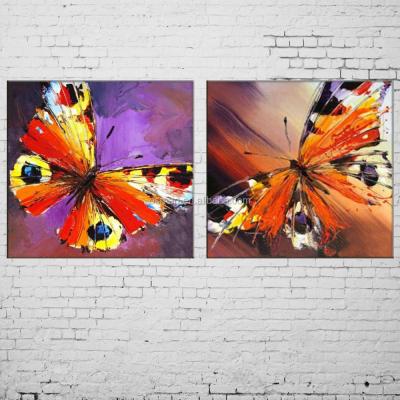 China DaFen Wall Art Painting Butterfly Picture Hang Modern Handmade Abstract Oil Paintings for sale