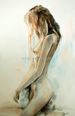 China Long Hair Naked Woman Abstract Thin Top Decoration Paintings Oil Painting In Canvas for sale