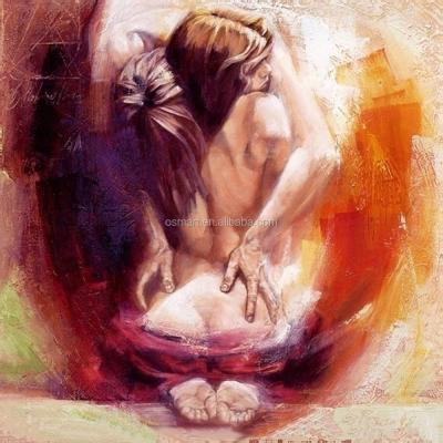 China Impressionist Abstract Wall Art Woman Nude Oil Painting on Canvas for Unique Living Room Decor for sale