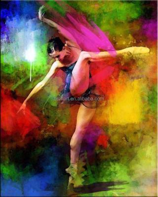 China High Quality Abstract Club Decorate Handmade Abstract Ballet Dancer Oil Painting for sale