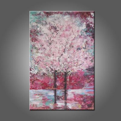 China Beautiful Impressionist Canvas Beautiful Sakura Trees Wholesale from Sakura Oil Painting Pictures On Flower for sale