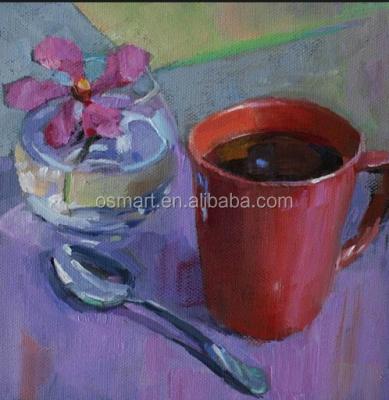 China Best Quality Impressionist Customize Handmade Still Life Coffee Cup Oil Painting Available On Canvas for sale