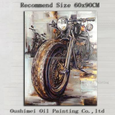 China Top Artist Print Abstract Motorcycle Hand Painted Oil Painting On Canvas Abstract Motorcycle Painting For Wall Decor for sale