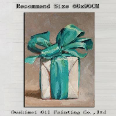 China Modern Opened The Surprise Gift Box Oil Painting Skills Artist Handmade High Quality Printing Gift Box With Green Silk Oil Paintings for sale