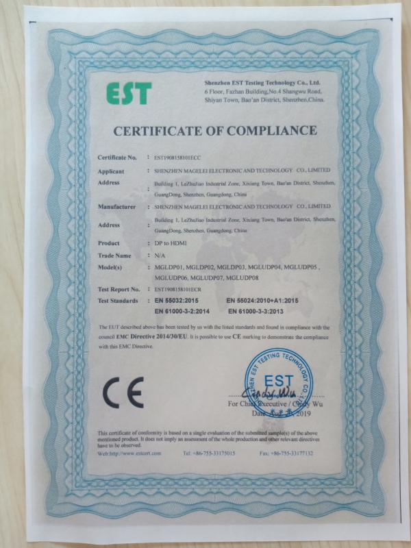 CE - Shenzhen Magelei Electronic And Technology Co., Ltd.