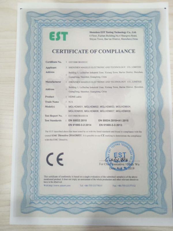 CE - Shenzhen Magelei Electronic And Technology Co., Ltd.