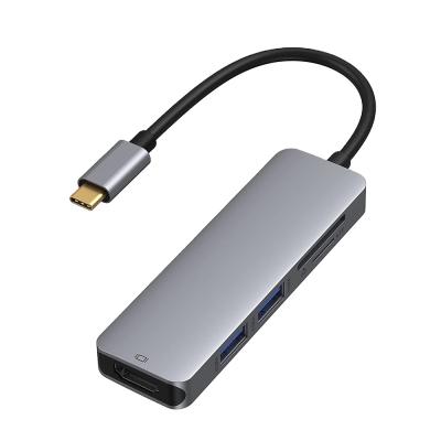 China Wholesale High Quality 5 in 1 USB Type C Hub with 4K HDMI SD Card Reader and 2 USB 3.0 Ports for MacBook Pro MGLTYPE071501 for sale