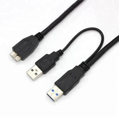 China Micro USB 3.0 Super Speed ​​Mobile USB Y Cable Hard Disk Drive With USB Cable Power Supply For HDD for sale