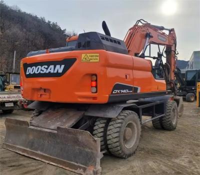 China Coreano original usado Doosan DH140W con excavadora de ruedas en buen estado en venta