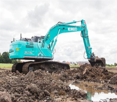 China Excavadora verde usada Kobelco hidráulica SK210LC en venta