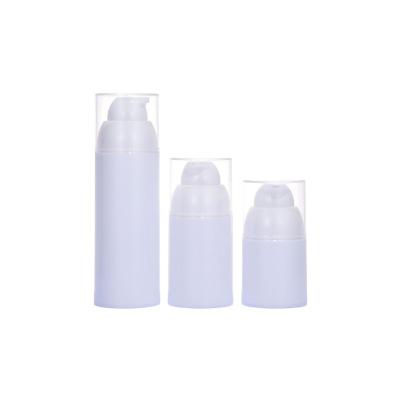 China Custom Round Plastic Bottle Cream Cosmetic Packaging Containers Skin Care Containers Airless Serum Bottles for sale