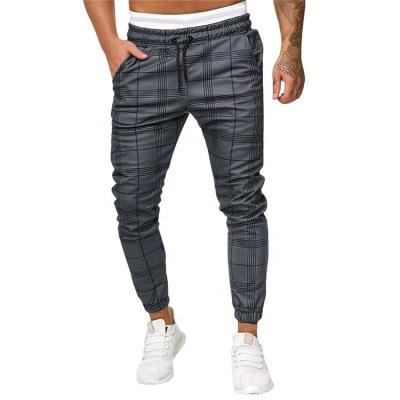 China OEM Viable Service Custom Comfortable Men's Gym Plaid Track Pants Plaid Pants Elastic for sale