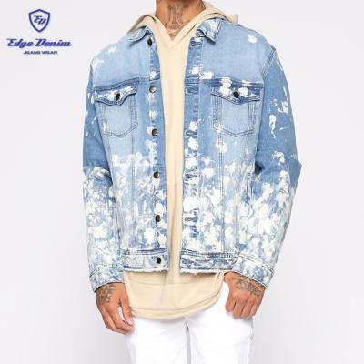 China Factory Supply Viable Wholesale Custom Turn-Down Collar Printed Denim Jacket for sale