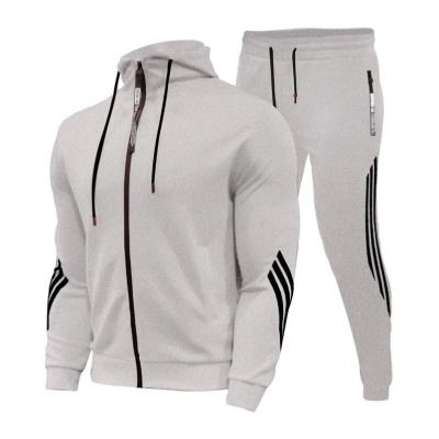 China High Quality Customized Breathable Fitness Tracksuit Set Tech Fit Jogger Suit White Sports Men Jogger Sets Long Sleeve 2 Pcs Hoodie Set for sale