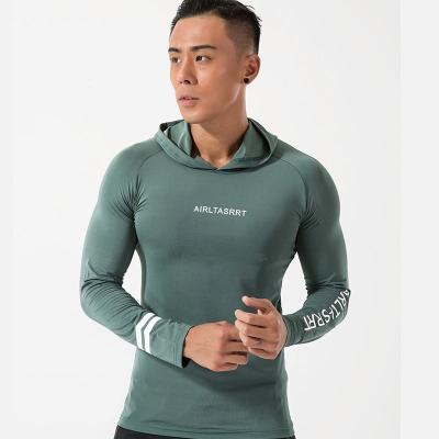 China Anti-Wrinkle Spring Thin Pullover Long Sleeve Men's Quick-Drying Coat Running Fitness Hoodie for sale