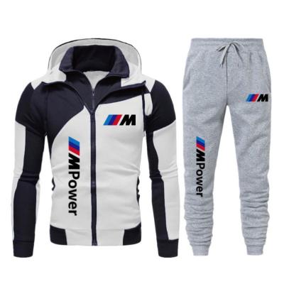 China Fashion Men's Sportswear Double Zipper Printed Winter Sportswear Suit New Fashion Hooded Color Men's Breathable Suit for sale