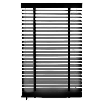 China Easy Clean Black Solid Wood Lifting Roller Shutter Sunshade Heat Insulation Wooden Shutter for sale