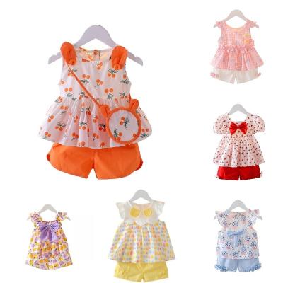 China Two-piece thin section girl's clothes baby summer suit summer top children's casual girls' clothing set for sale