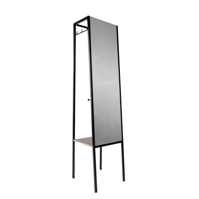 China Decorative Standing White Mirror / Storage Integral Floor Stand Jewelry Mirrors for sale