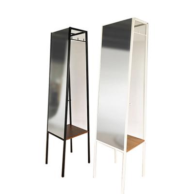 China Large Decorative Rack / Storage Mirrors Free Standing Large Shelf Black Integral Floor Modern Mirror for sale