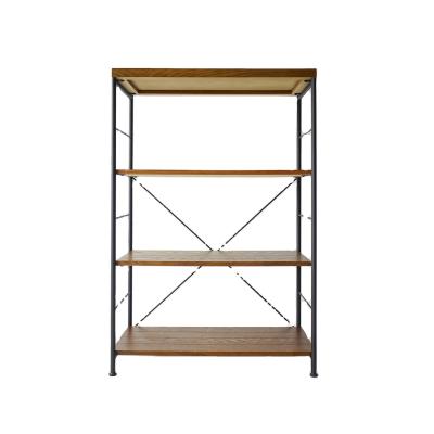 China 4 Layers Multifunctional Metal Frame Wooden Shelf Industrial for sale