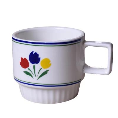 China Viable Wholesale Single 240ml Porcelain Mugs Custom Coffee Mugs Mug Cute Afternoon Tea for sale