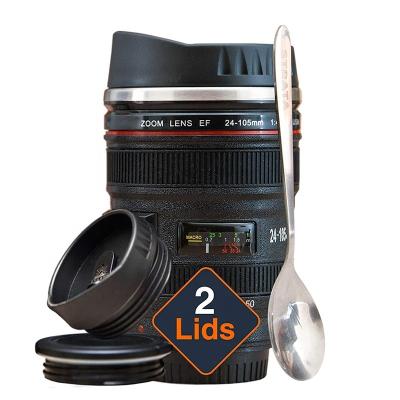 China Viable Camera Lens Coffee Mug 13.5OZ Stainless Steel Thermos Travel Coffee Mug for sale