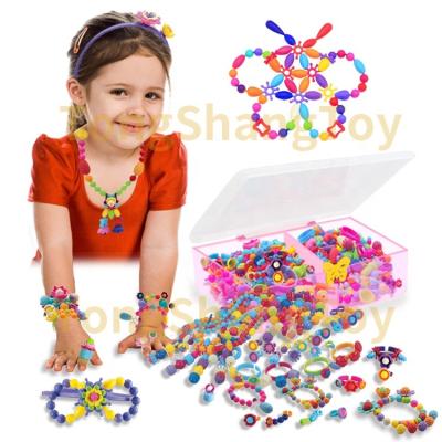 China DIY Jewelry Box Set 2021 New Products Funny Educational DIY Toys Jewelry Making Noise Beads Kit For Girls for sale