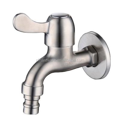 China Modern Bibcock Bathroom Laundry Washing Machine Faucet Wetroom Wall Mount Outdoor Garden Faucet SUS 304 Stainless Steel Cold Water for sale