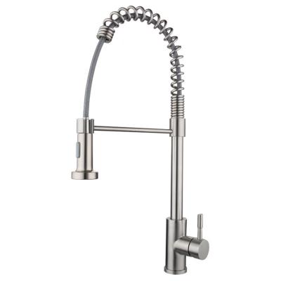 China Thermostatic Faucets Single Cheap Handle To Lower Hot And Cold Thermostatic Water Kitchen Mixer Tap Stainless Steel Sink Faucet With Spray for sale